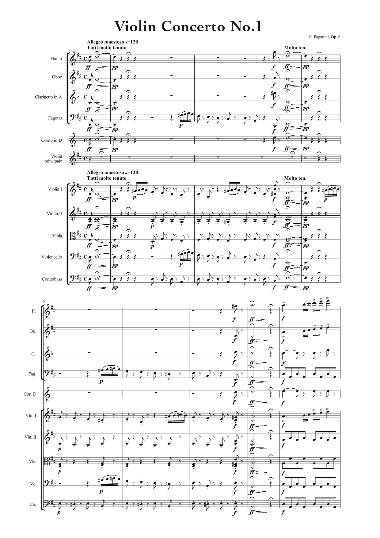 Paganini Violin Concerto No. 1