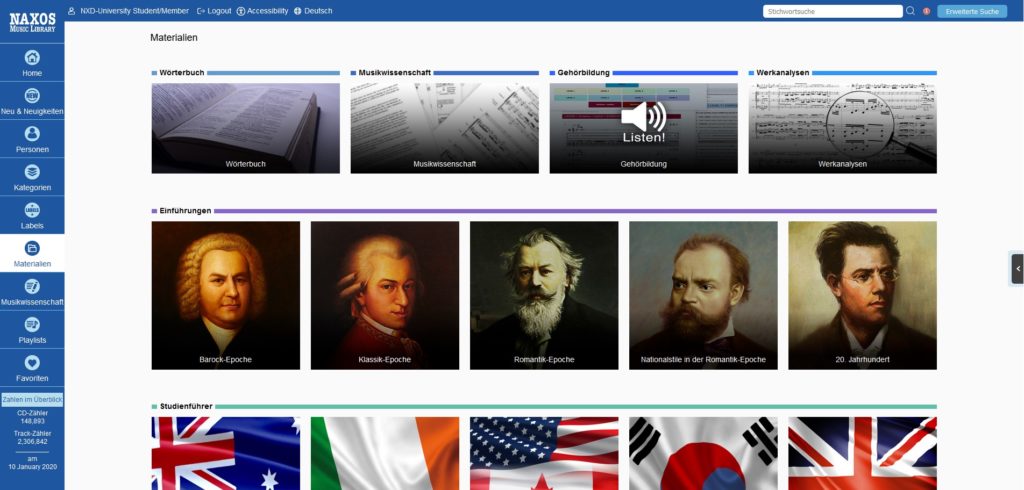 Naxos Music Library - Materialien